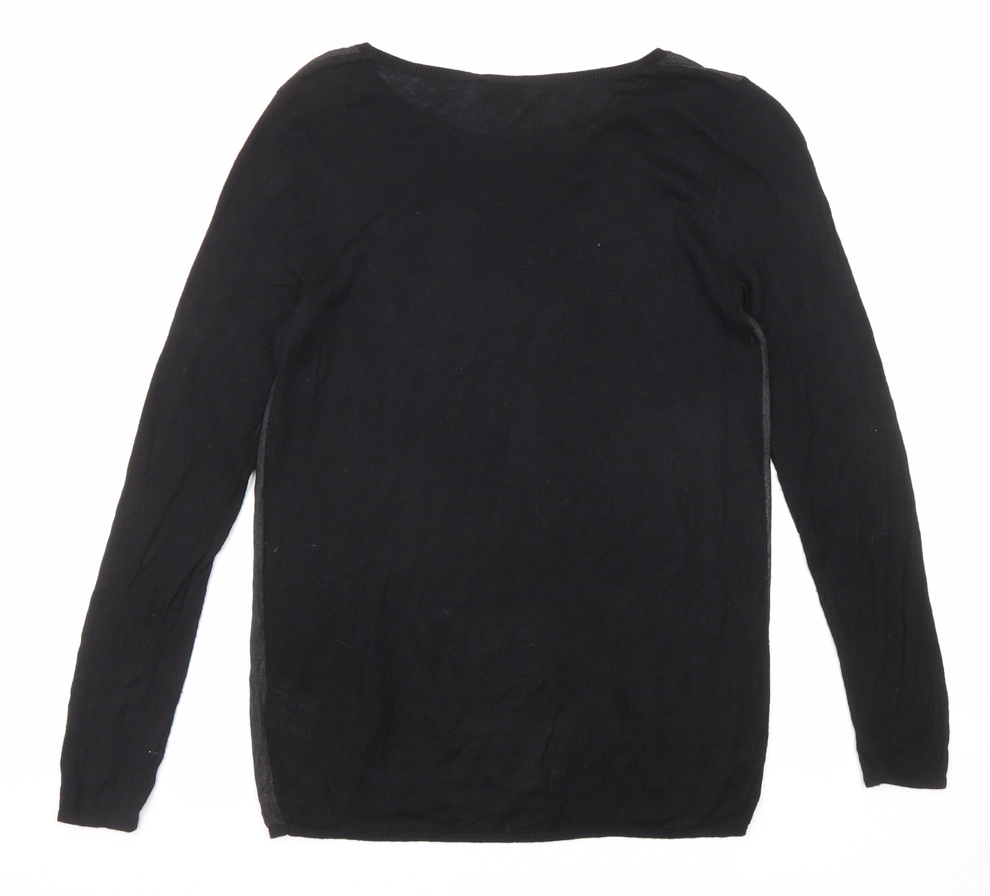 Smart Set Womens Black Round Neck Viscose Pullover Jumper Size M