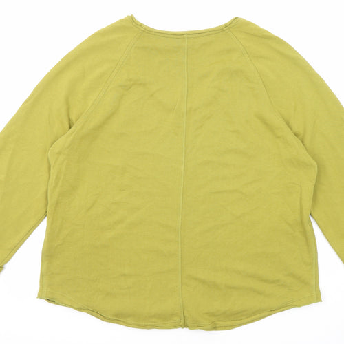 Per Una Womens Green Cotton Pullover Sweatshirt Size M Pullover