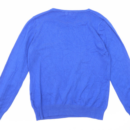 Paramour Womens Blue Round Neck Viscose Pullover Jumper Size S