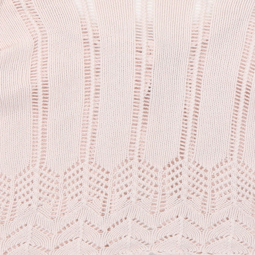 M&Co Womens Pink Scoop Neck Cotton Cardigan Jumper Size M