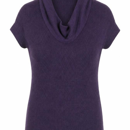 Mango Womens Purple Cowl Neck Acrylic Pullover Jumper Size L