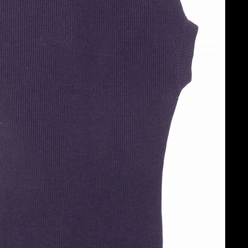 Mango Womens Purple Cowl Neck Acrylic Pullover Jumper Size L