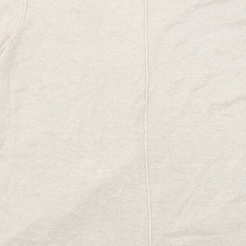 EAST Womens Beige V-Neck Linen Pullover Jumper Size 16
