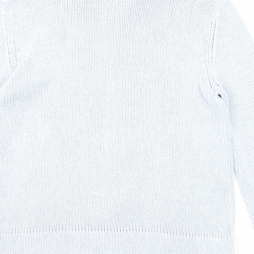 BHS Womens Blue Collared Acrylic Full Zip Jumper Size 10