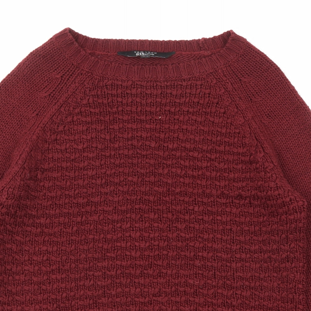 New Look Girls Purple Round Neck Acrylic Pullover Jumper Size 14-15 Years Pullover