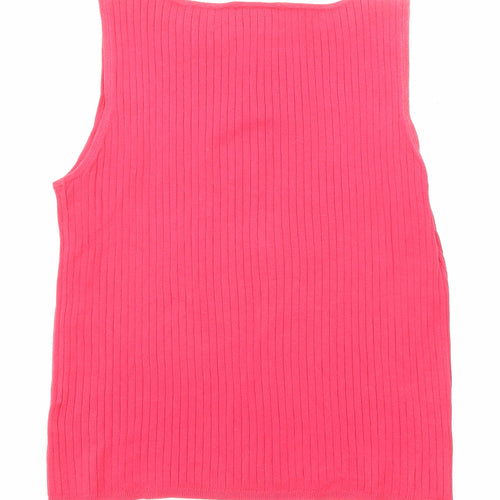 NEXT Womens Pink Cotton Basic Tank Size 18 Round Neck