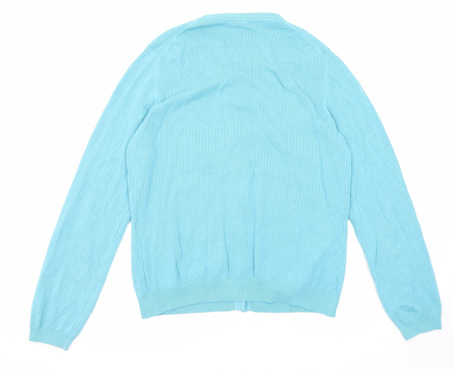 Gap Womens Blue Round Neck Cotton Cardigan Jumper Size XL
