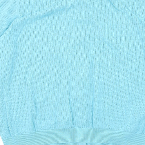 Gap Womens Blue Round Neck Cotton Cardigan Jumper Size XL