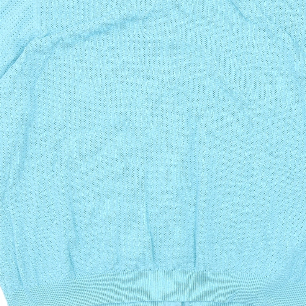 Gap Womens Blue Round Neck Cotton Cardigan Jumper Size XL