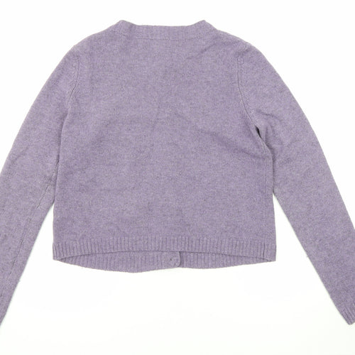 Cornwall Womens Purple Round Neck Wool Cardigan Jumper Size 10