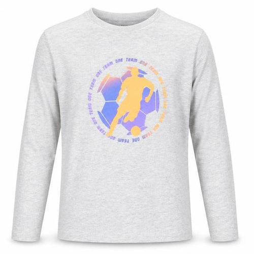 Marks and Spencer Boys Grey Cotton Pullover T-Shirt Size 12-13 Years Crew Neck Pullover - Football