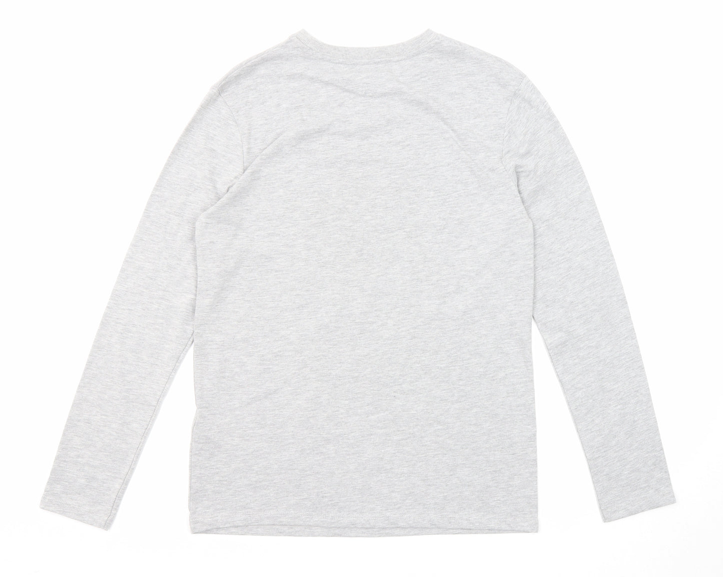 Marks and Spencer Boys Grey Cotton Pullover T-Shirt Size 12-13 Years Crew Neck Pullover - Football