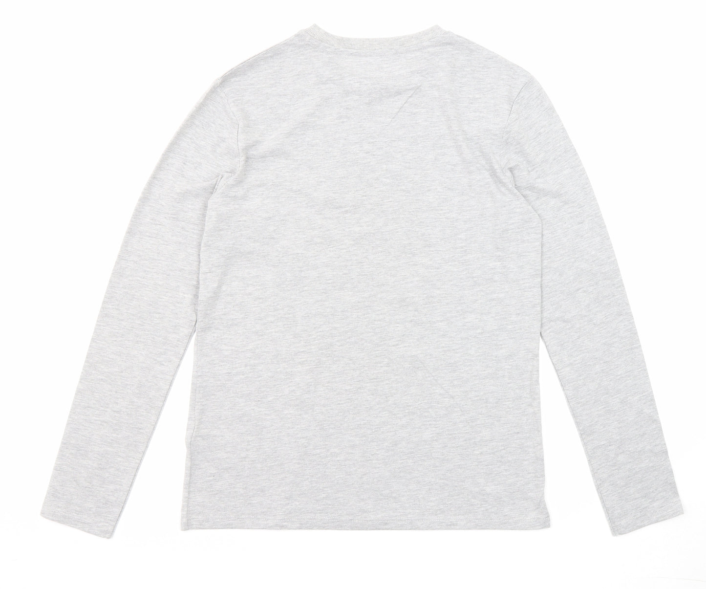 Marks and Spencer Boys Grey Cotton Pullover T-Shirt Size 12-13 Years Crew Neck Pullover - Football
