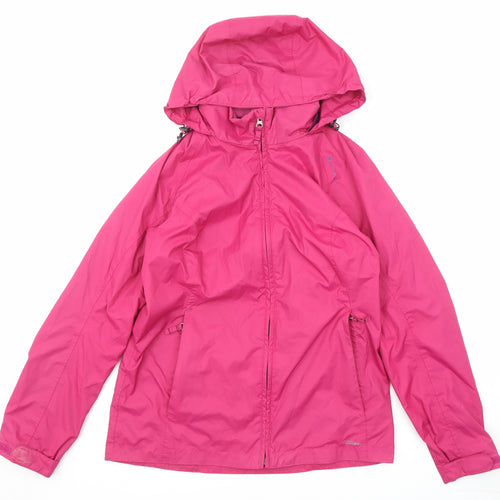 Quechua Womens Pink Windbreaker Jacket Size S Zip