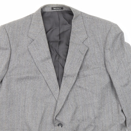 St Michael Mens Grey Wool Jacket Suit Jacket Size 46 Regular