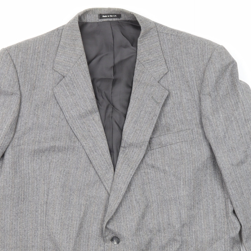 St Michael Mens Grey Wool Jacket Suit Jacket Size 46 Regular