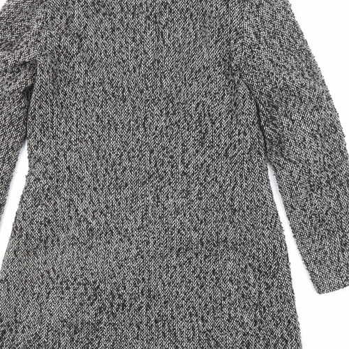 Per Una Womens Black Geometric Overcoat Coat Size 10 Button