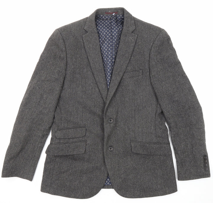 NEXT Mens Grey Wool Jacket Suit Jacket Size 40 Regular