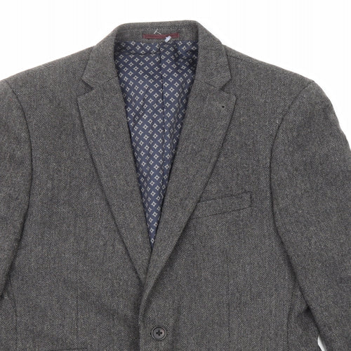 NEXT Mens Grey Wool Jacket Suit Jacket Size 40 Regular