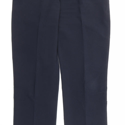 Farah Mens Blue Polyester Trousers Size 34 in L33 in Regular Zip