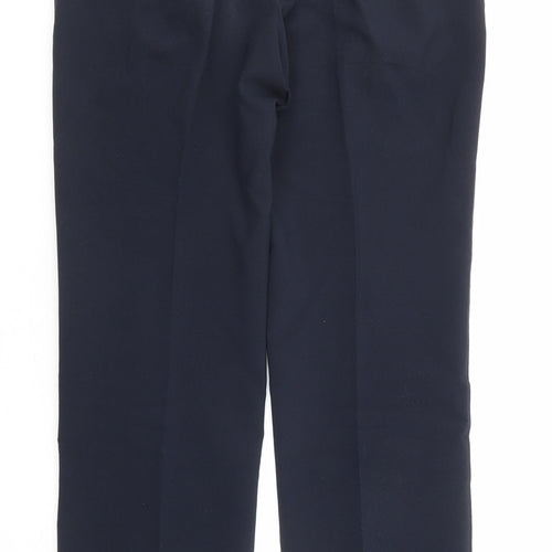 Farah Mens Blue Polyester Trousers Size 34 in L33 in Regular Zip