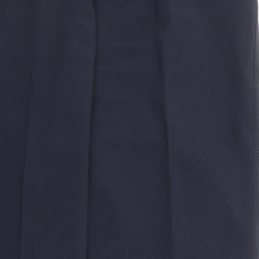 Farah Mens Blue Polyester Trousers Size 34 in L33 in Regular Zip