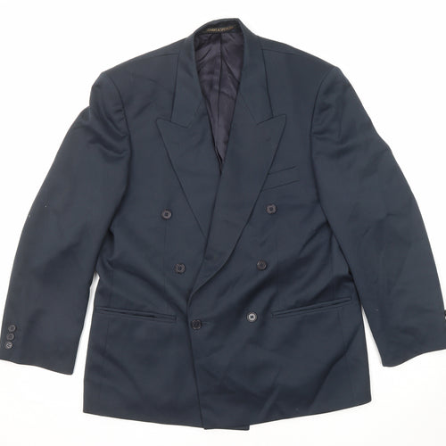 Marks and Spencer Mens Blue Polyester Jacket Suit Jacket Size 40 Regular