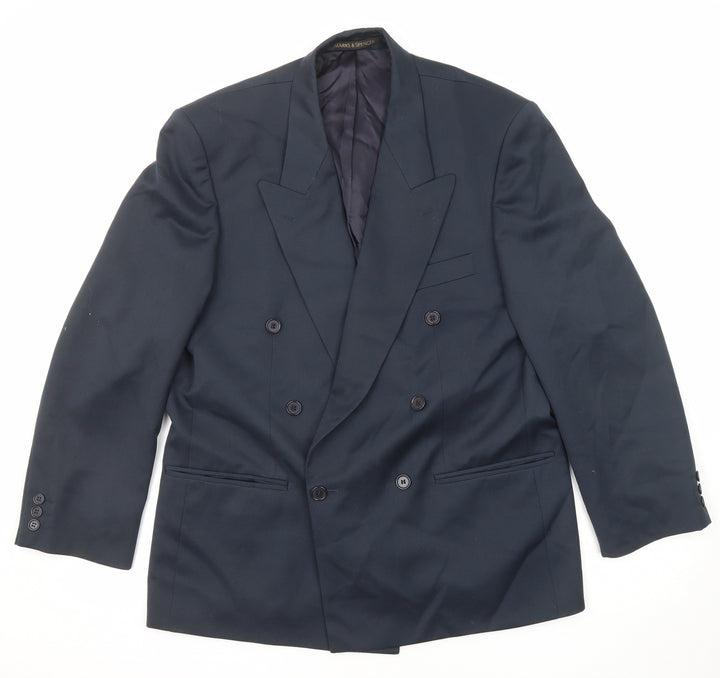Marks and Spencer Mens Blue Polyester Jacket Suit Jacket Size 40 Regular