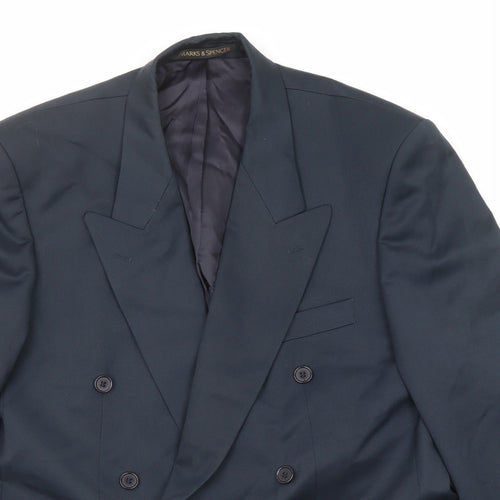 Marks and Spencer Mens Blue Polyester Jacket Suit Jacket Size 40 Regular