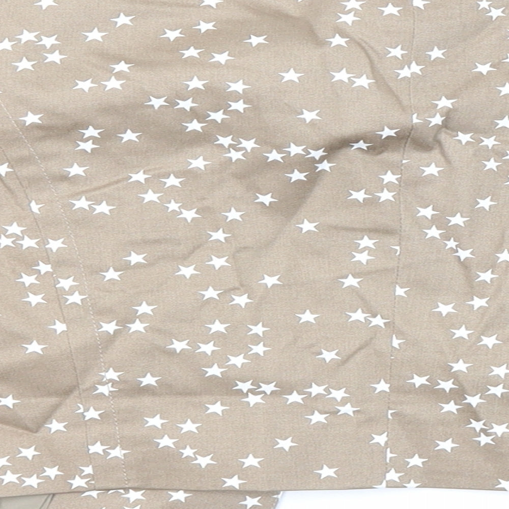 bpc Womens Beige Geometric Jacket Blazer Size 10 - Star Print