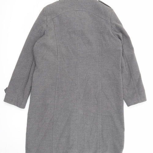 Classic Womens Grey Overcoat Coat Size 14 Zip