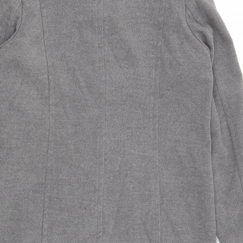Classic Womens Grey Overcoat Coat Size 14 Zip