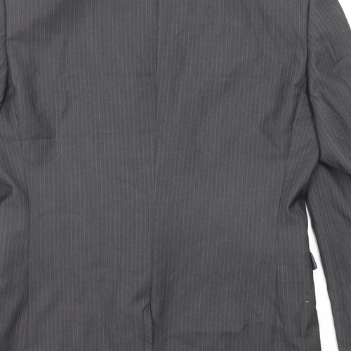 NEXT Mens Grey Striped Polyester Jacket Suit Jacket Size 38 Regular