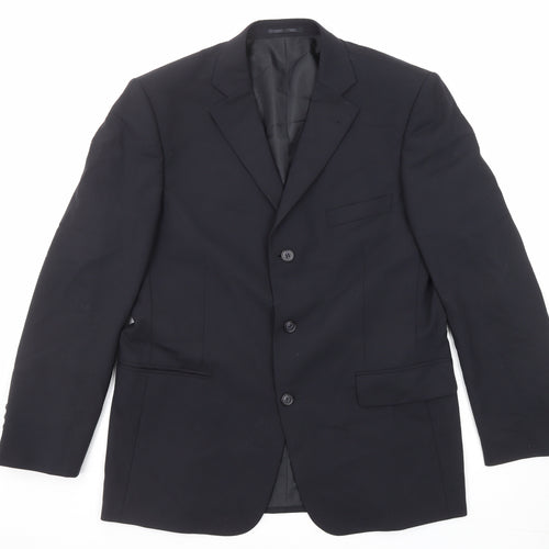 Armando Mens Black Wool Jacket Suit Jacket Size 42 Regular