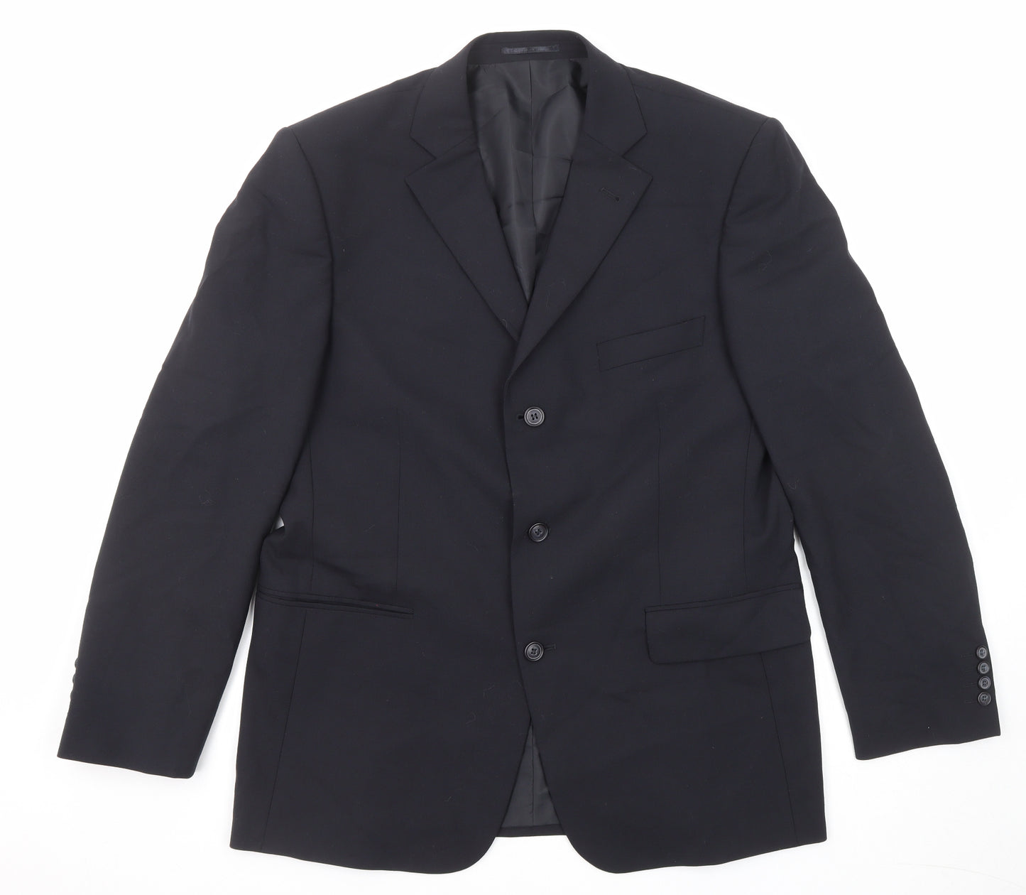 Armando Mens Black Wool Jacket Suit Jacket Size 42 Regular