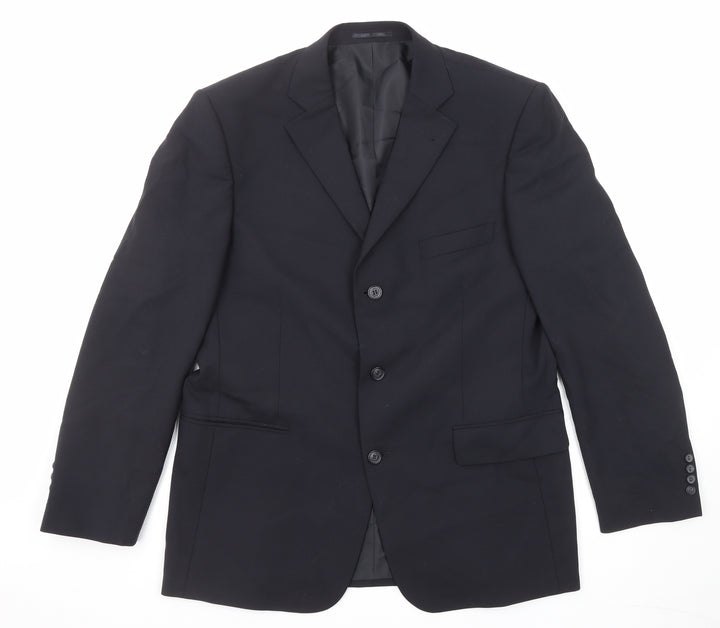Armando Mens Black Wool Jacket Suit Jacket Size 42 Regular