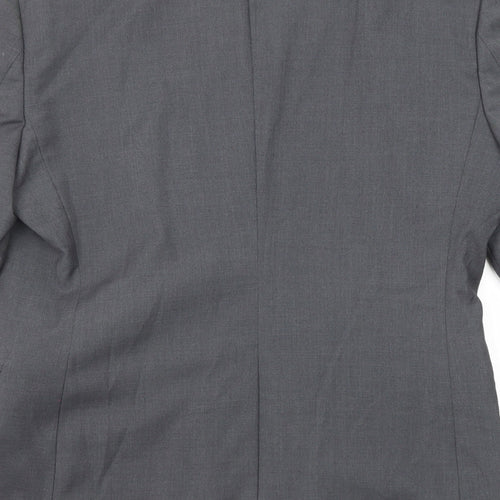 H&M Womens Grey Polyester Jacket Suit Jacket Size 18