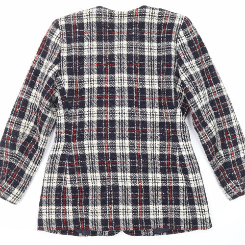 Debenhams Womens Multicoloured Plaid Pea Coat Coat Size 14 Button