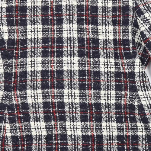 Debenhams Womens Multicoloured Plaid Pea Coat Coat Size 14 Button