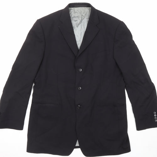 Marks and Spencer Mens Black Wool Jacket Suit Jacket Size 42 Regular
