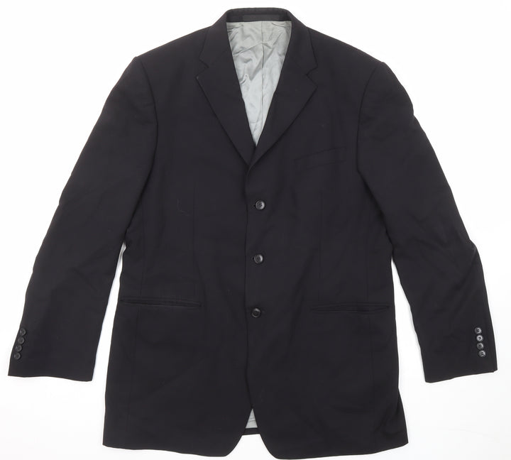 Marks and Spencer Mens Black Wool Jacket Suit Jacket Size 42 Regular