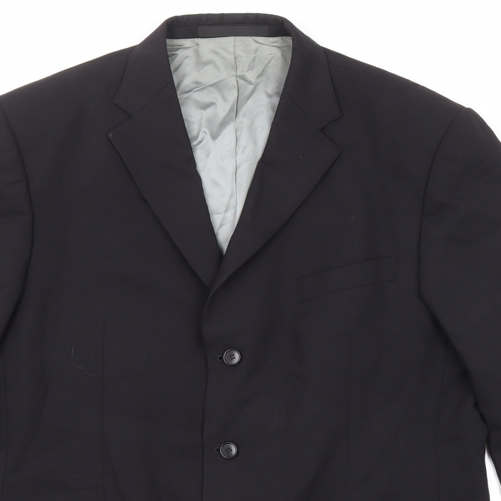 Marks and Spencer Mens Black Wool Jacket Suit Jacket Size 42 Regular