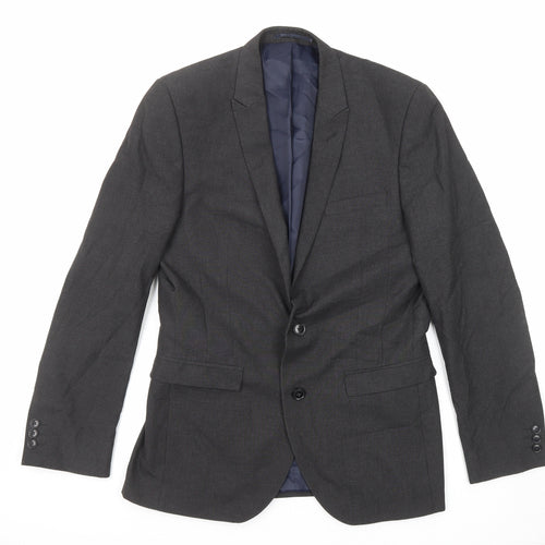 NEXT Mens Grey Polyester Jacket Suit Jacket Size 38 Regular