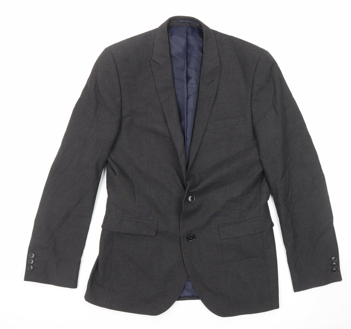 NEXT Mens Grey Polyester Jacket Suit Jacket Size 38 Regular
