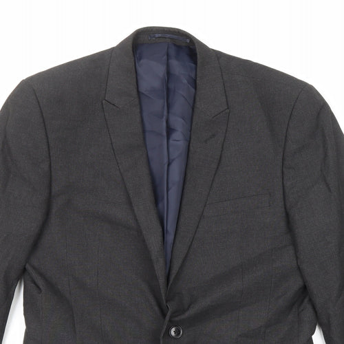 NEXT Mens Grey Polyester Jacket Suit Jacket Size 38 Regular
