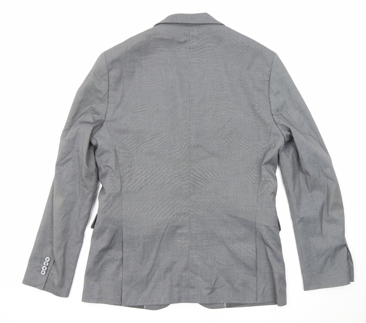 Mango Mens Grey Polyester Jacket Suit Jacket Size 40 Regular