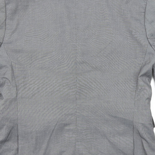 Mango Mens Grey Polyester Jacket Suit Jacket Size 40 Regular