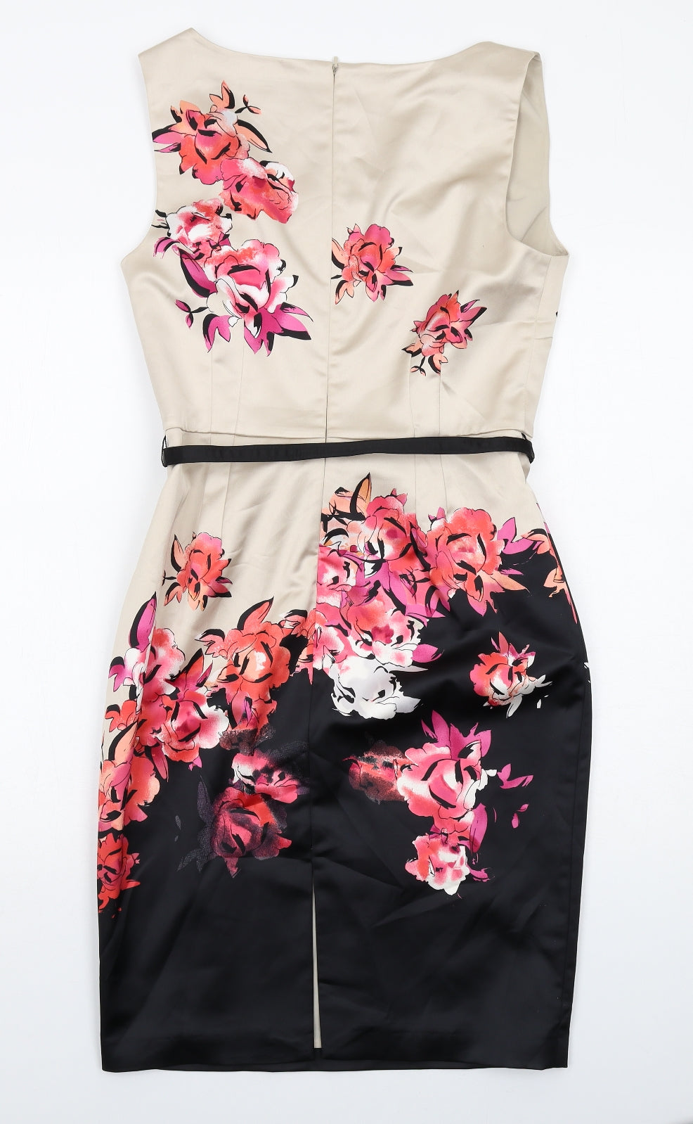 Coast Womens Multicoloured Floral Polyester A-Line Size 12 Square Neck Zip
