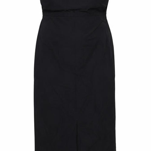 Marks and Spencer Womens Black Viscose A-Line Size 16 Off the Shoulder Zip