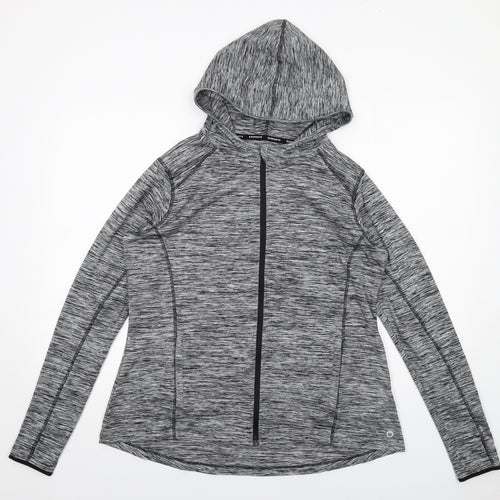 GOODMOVE Womens Grey Geometric Jacket Size 18 Zip